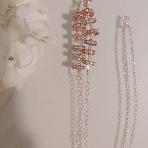Rose gold iridescent beaded mask chain